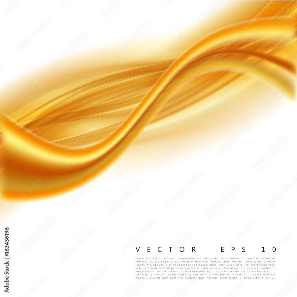 Vector illustration of an abstract orange wavy background, smooth layered transparent yellow-orange wave, line with light effect. Design element Vector illustration of an abstract orange wavy background, smooth layered transparent yellow-orange wave, line with light effect. Design element