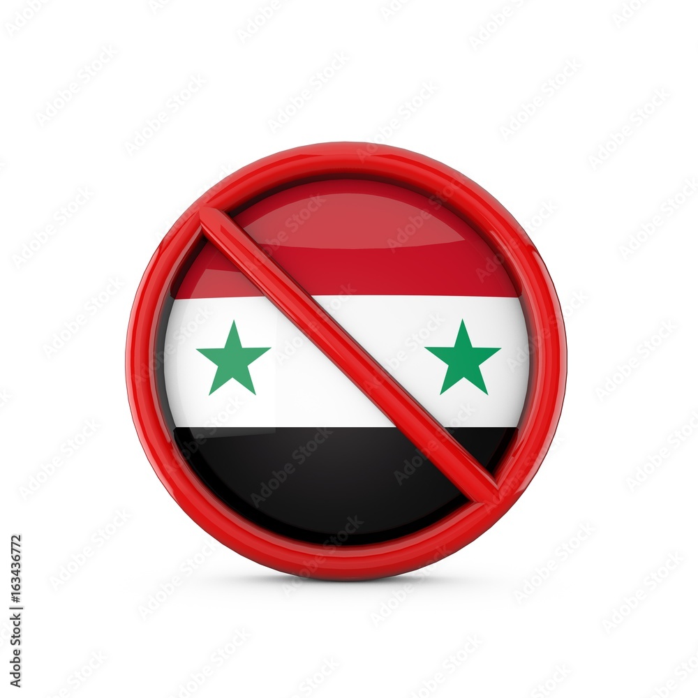 Syria flag prohibited no entry symbol. 3D Rendering Syria flag prohibited no entry symbol. 3D Rendering