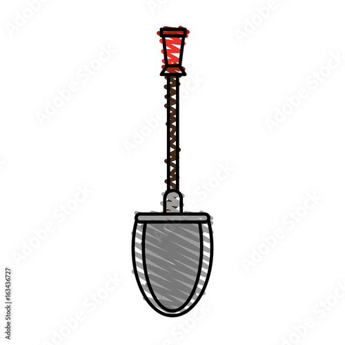 shovel doodle over white background vector illustration