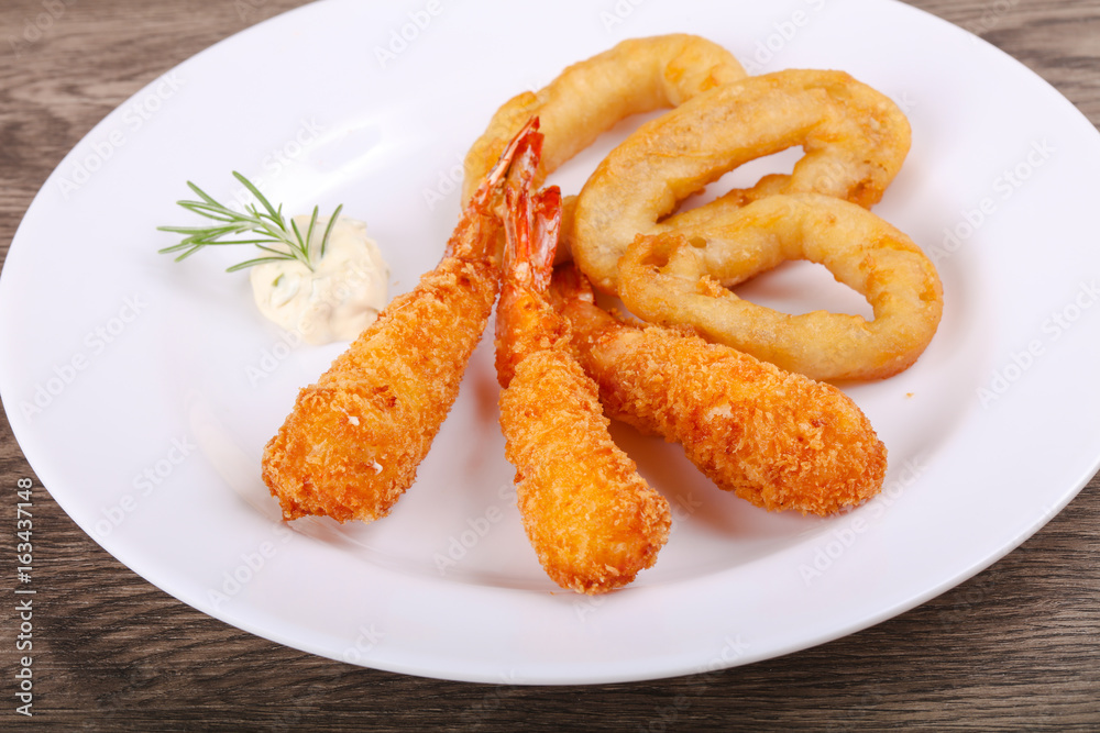 Squid and Shrimp Tempura Squid and Shrimp Tempura