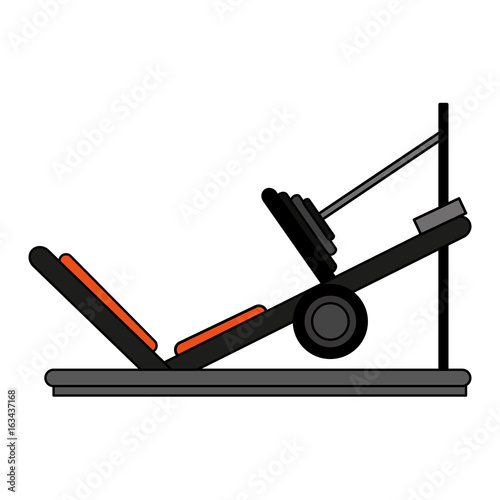 incline leg press over white background vector illustration