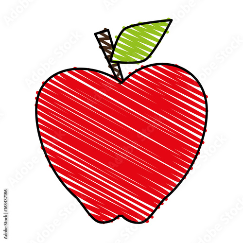 apple doodle over white background vector illustration
