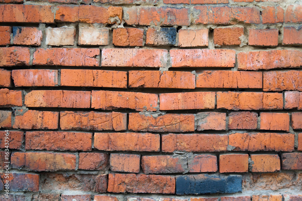 Naklejka premium Old red brick wall texture