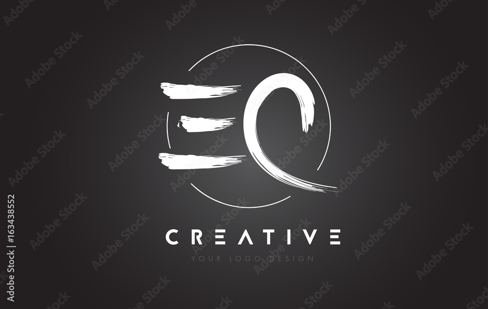 EC Brush Letter Logo Design. Artistic Handwritten Letters Logo Concept.