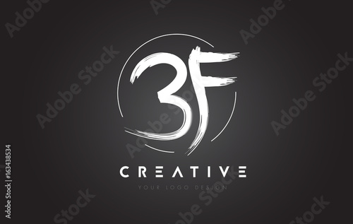 BF Brush Letter Logo Design. Artistic Handwritten Letters Logo Concept.