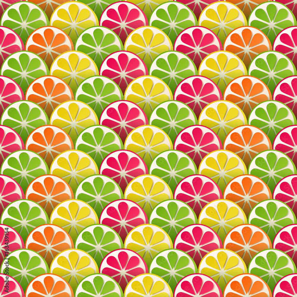 Lemon lime orange and grapefruit slices background.