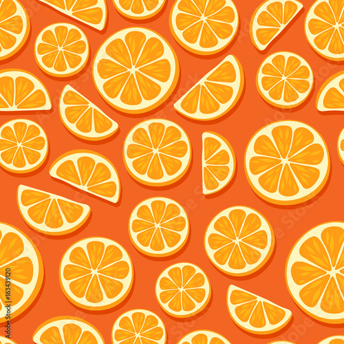 Orange slices seamless pattern.