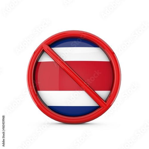 Free Download Costa Rica flag prohibited no entry symbol. 3D Rendering - GFXLoad
