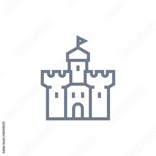 castle, fortress icon on white © nexusby