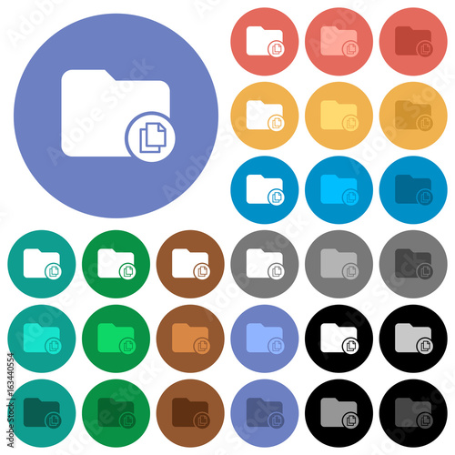 Copy directory round flat multi colored icons