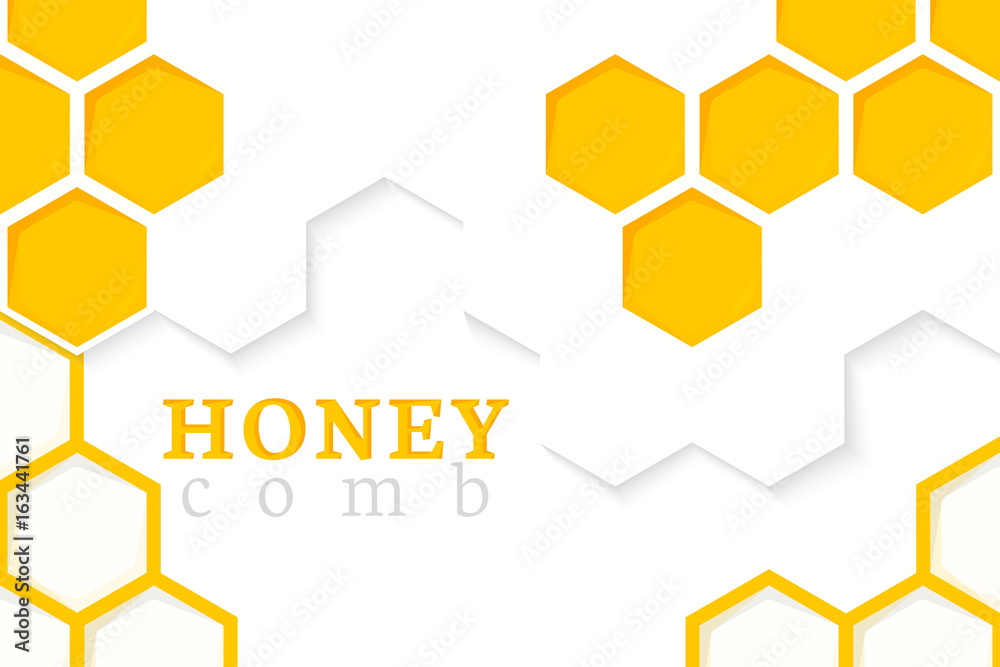 Honeycomb Background. Vector Illustration of Geometric Hexagons Background - obrazy, fototapety, plakaty 