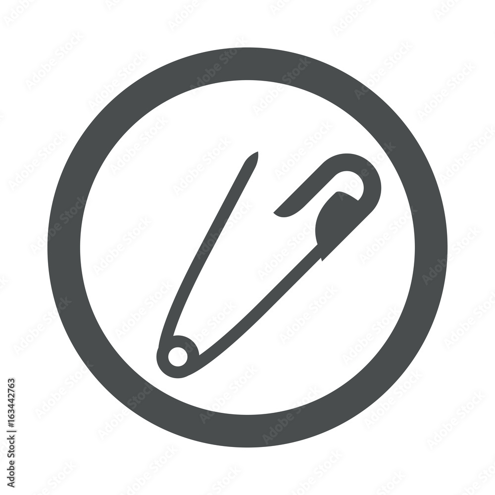 Icono plano imperdible en circulo color gris Icono plano imperdible en circulo color gris