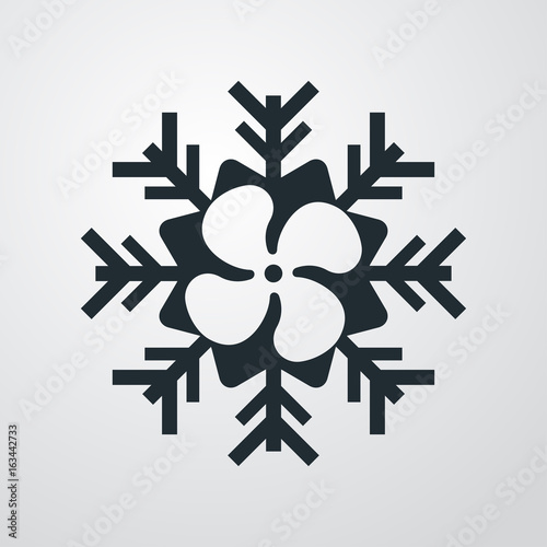 Icono plano helice en simbolo frio en fondo degradado