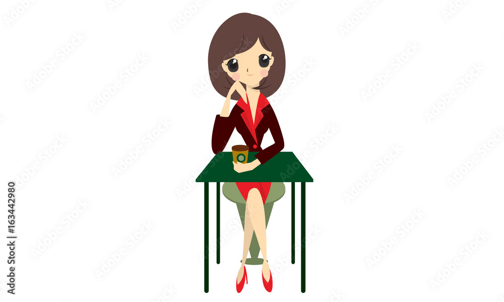 Fototapeta premium Cute working women