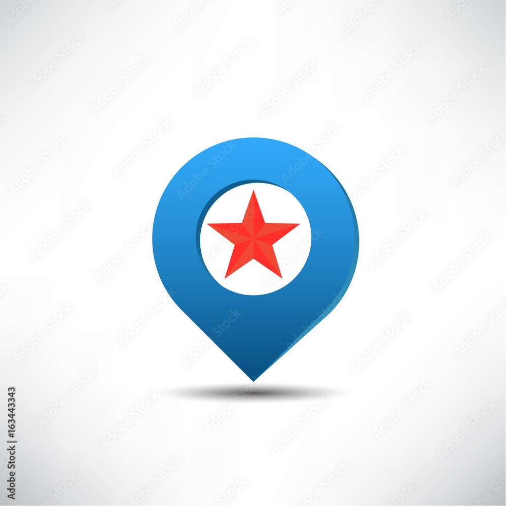 Star location icon vector Star location icon vector