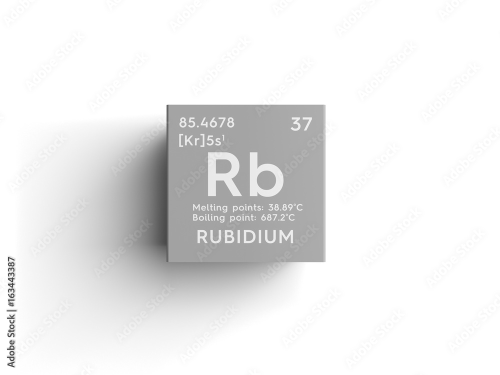 Rubidium. Alkali metals. Chemical Element of Mendeleev's Periodic Table