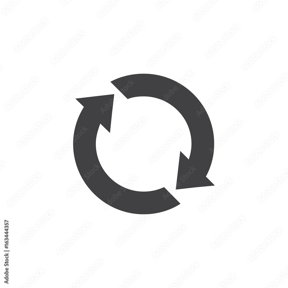 Update icon in black on a white background. Vector illustration Stock ...