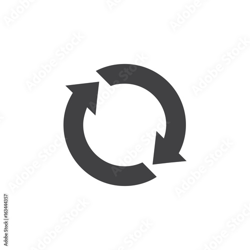 Update icon in black on a white background. Vector illustration