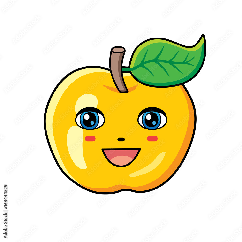 Apple fruit cartoon character. Stock Vector | Adobe Stock