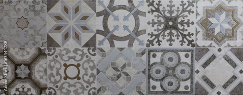Texture of dark mosaic tiles