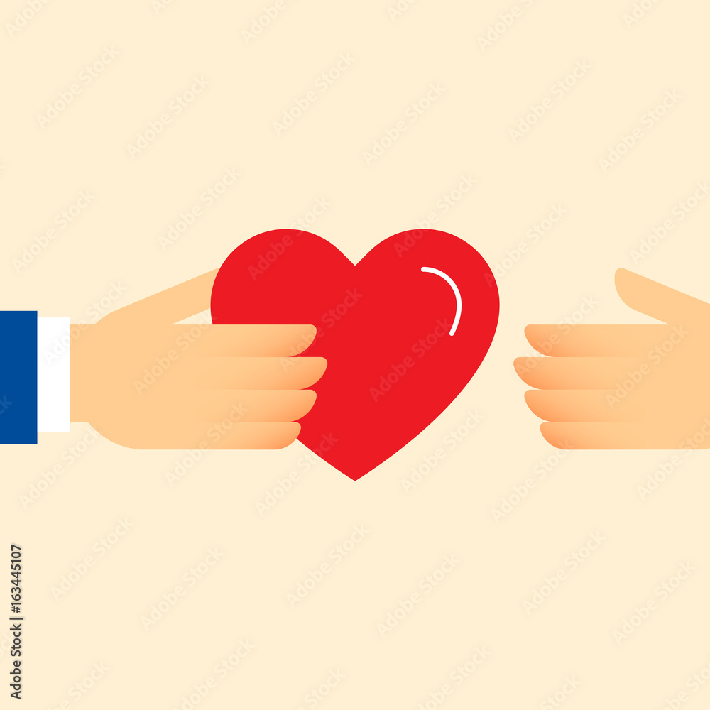 Charity hands with heart Charity hands with heart