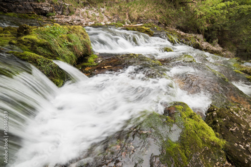 Fototapeta Naklejka Na Ścianę i Meble -  Crystalline water games. Fontanon of Goriuda. Chiusaforte, Friuli