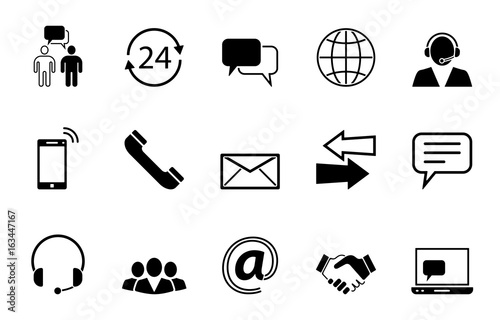 Kontakt Iconset - Schwarz