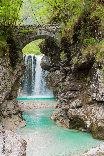 Waterfalls. Crystalline water. Mountain creek. Chiusaforte, Friuli