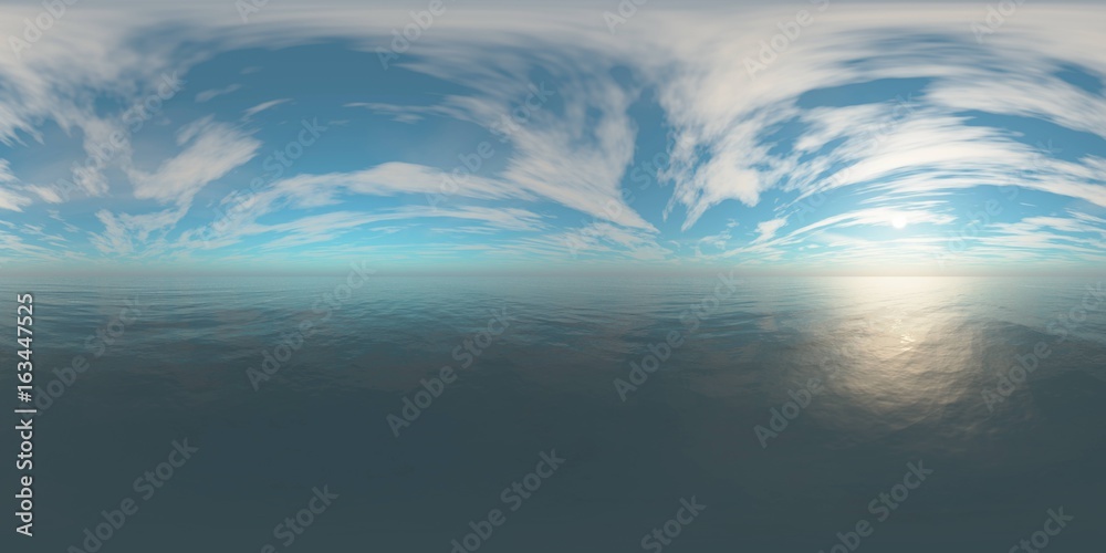 Fototapeta premium HDRI, environment map, Round panorama, spherical panorama, equidistant projection, sea sunset 