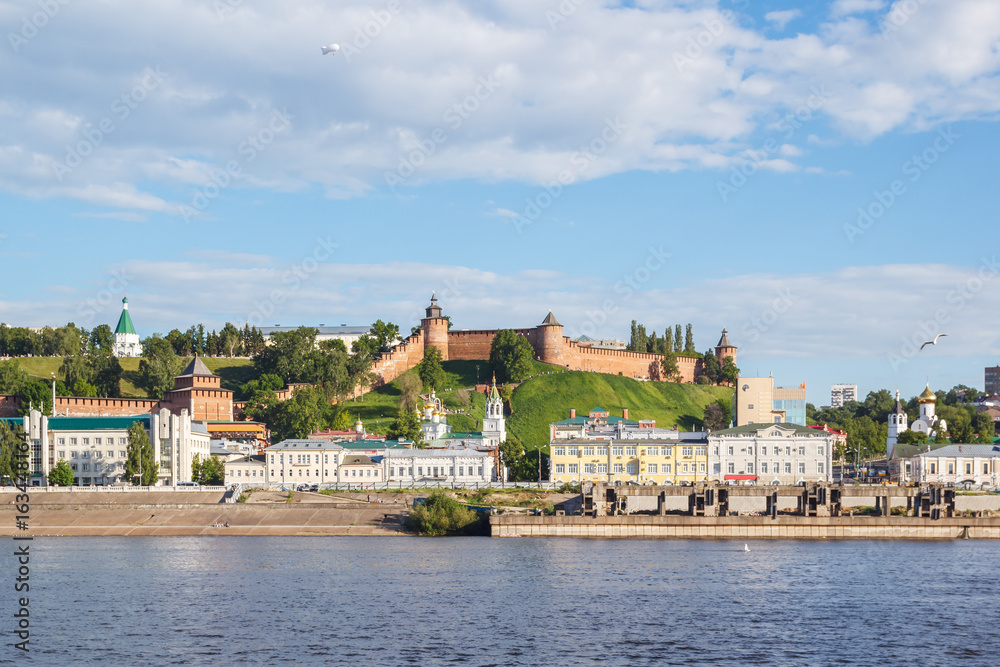 View of the Nizhny Novgorod Kremlin from the Volga River in summer