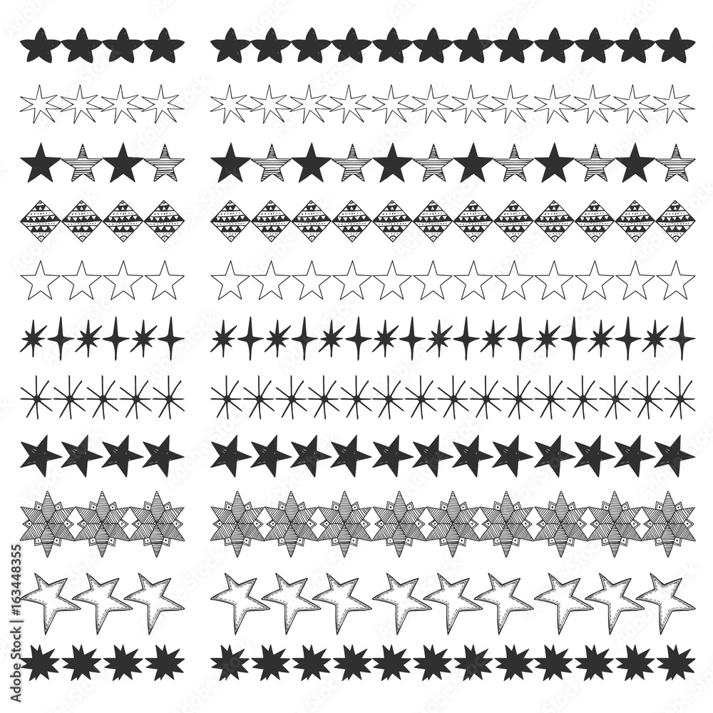 Star borders. Vector illustration. Isolated. Stock Vector | Adobe Stock