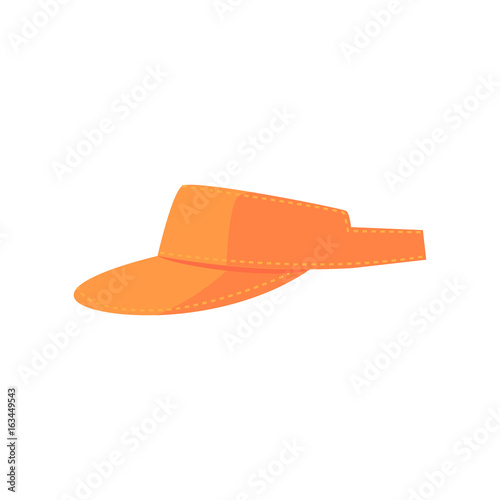 Orange golf visor, sport equipment cartoon vector Illustration