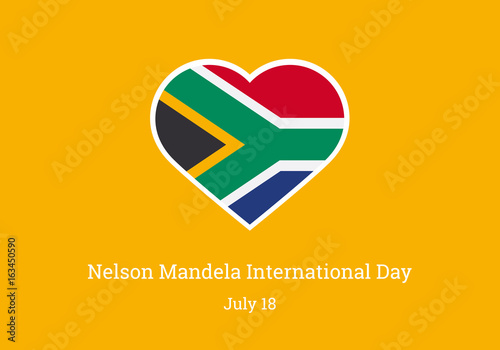 Nelson Mandela International Day vector. The flag of South Africa. Important day photo