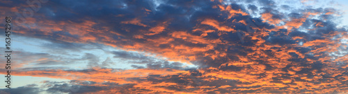 Panorama sunset sky beautiful in twilight time beautiful background