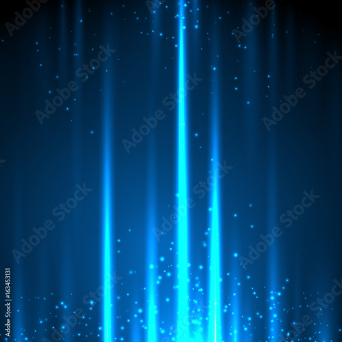 Glow light motion vector abstract blue background.