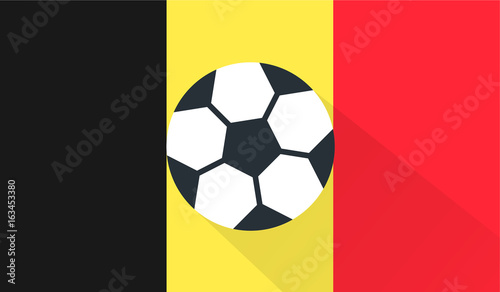 vector football   soccer ball on belgium flag background