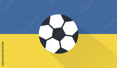 vector football   soccer ball on ukraine flag background