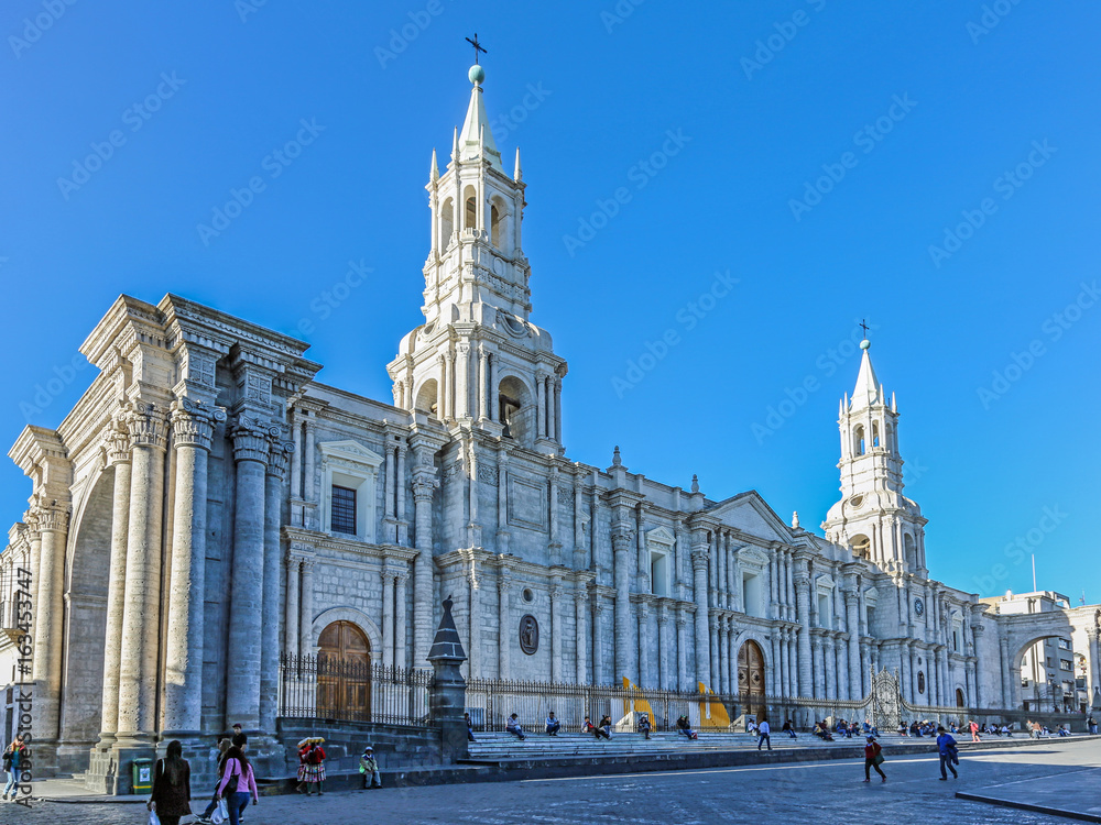 Obraz premium Die weiße Kathedrale in Arequipa