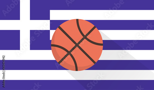 vector basketball with greece flag background