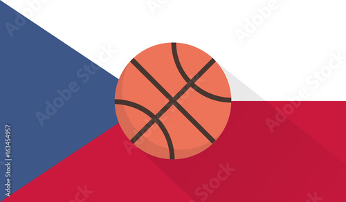 vector basketball with czech republic flag background