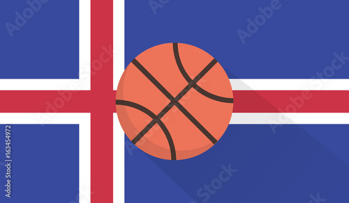 vector basketball with iceland flag background