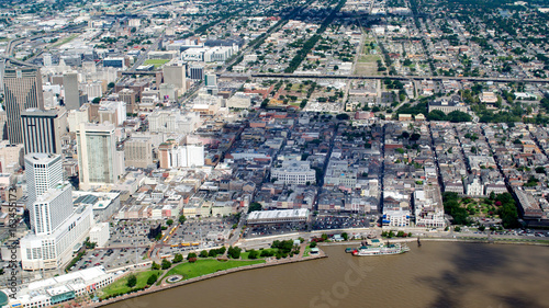 Aerial view of French Quarter and Downtown, New Orleans, Louisiana