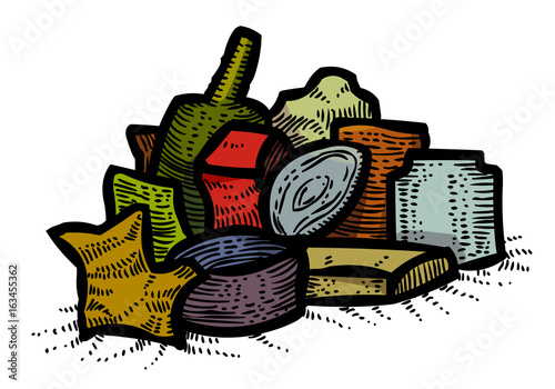 Cartoon image of Garbage symbol. An artistic freehand picture.