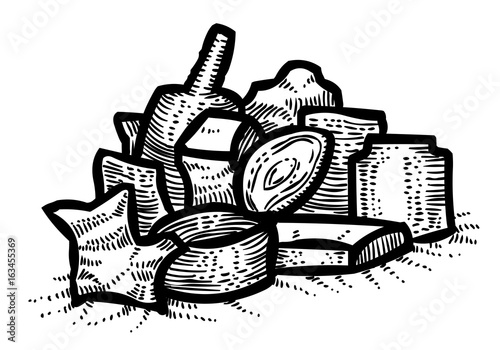 Cartoon image of Garbage symbol. An artistic freehand picture.