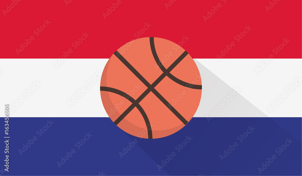 vector basketball with netherlands flag background
