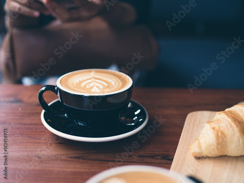 coffee latte art in coffee shop