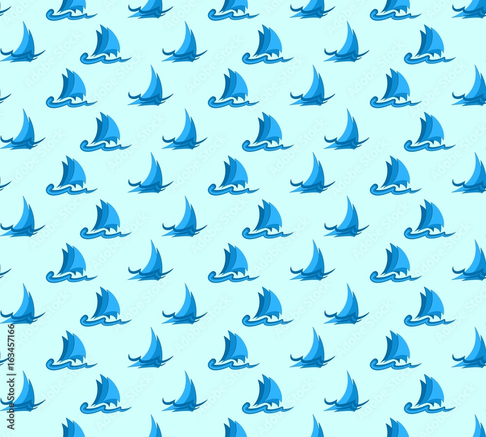Fototapeta premium Seamless background with yachts.