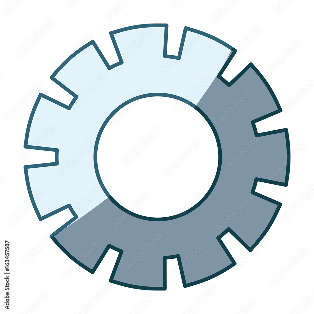 blue shading silhouette of pinion model four vector illustration