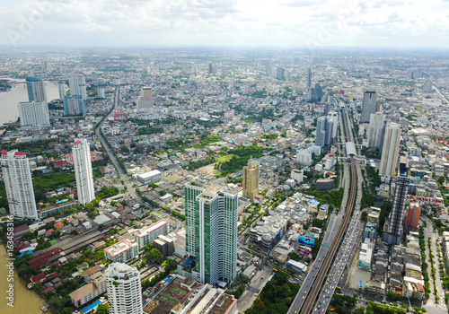 Fototapeta Naklejka Na Ścianę i Meble -  Bangkok aerial view from the drone