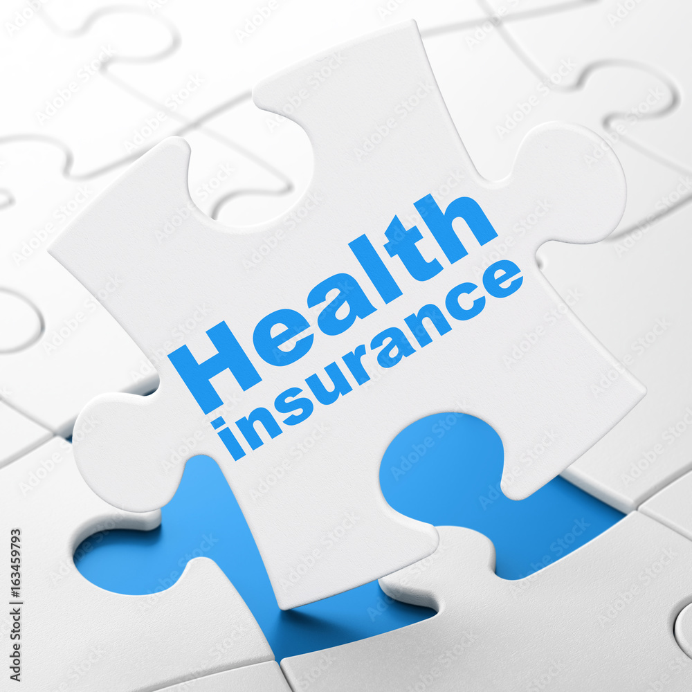 Insurance concept: Health Insurance on puzzle background Insurance concept: Health Insurance on puzzle background